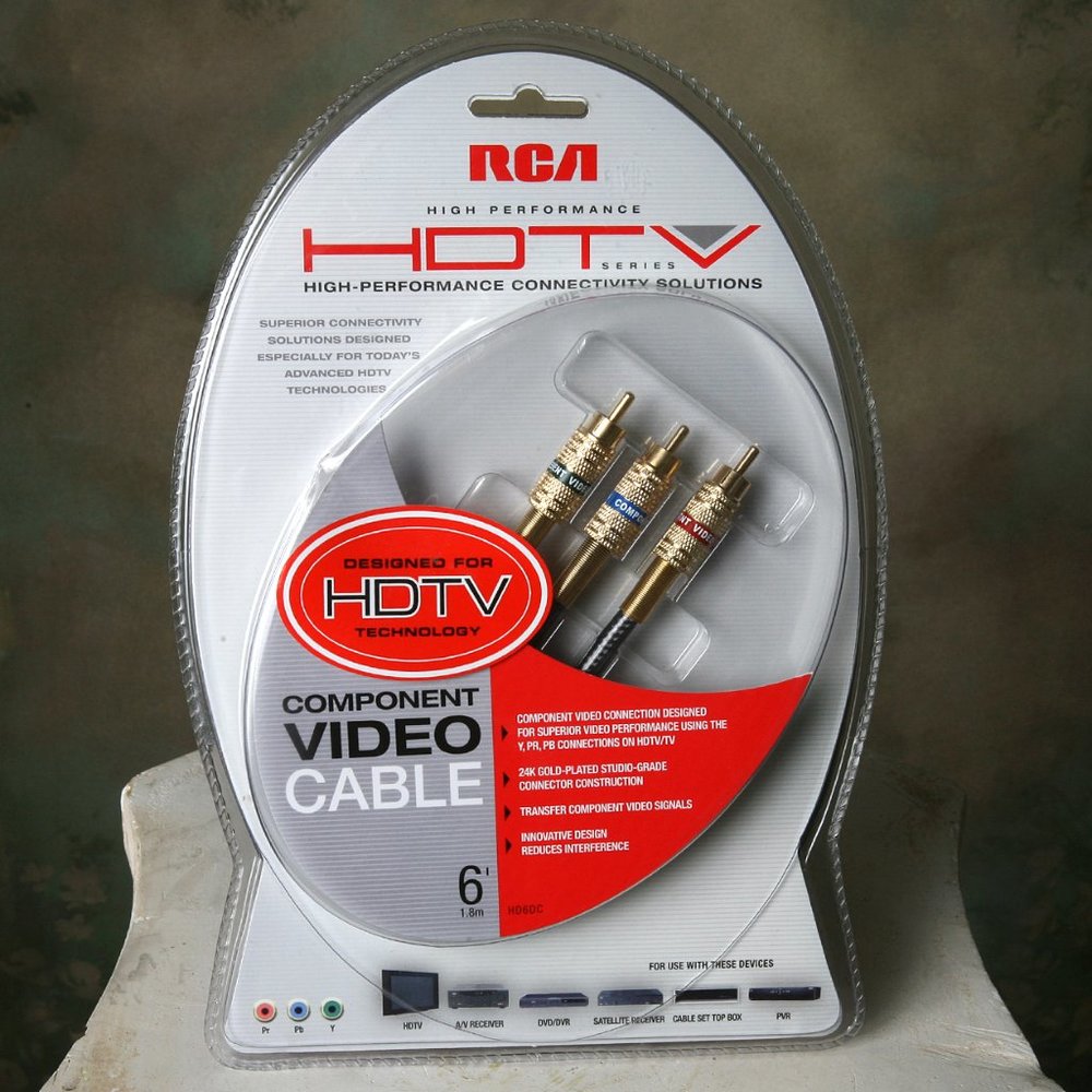 RCA Component Video Cables High Perf HDTV 24k Gold Plated Superior Connection